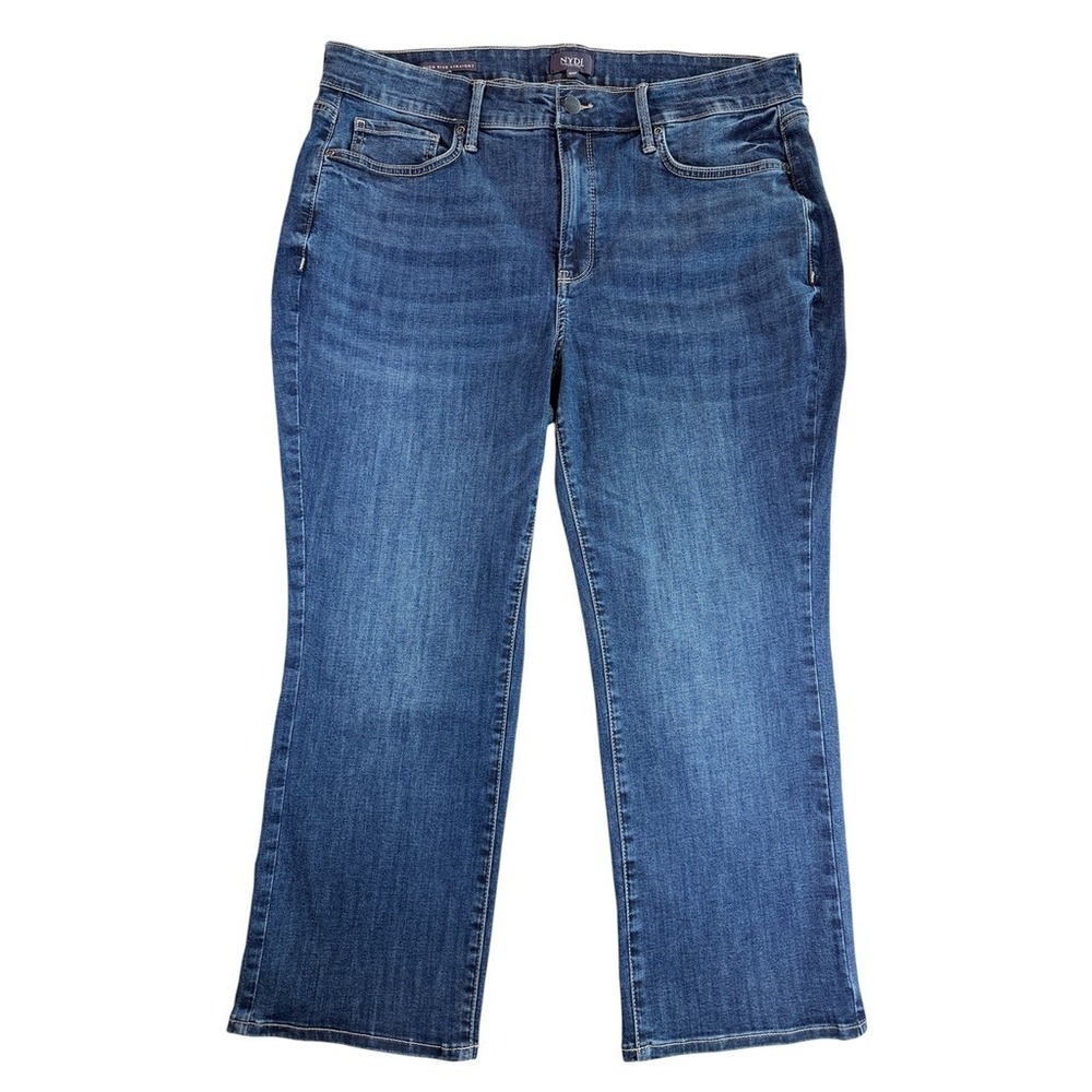 NYDJ High Rise Straight Jeans Women 16WP Blue Cool Embrace Lift Tuck
